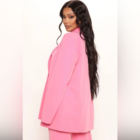 Fashion Nova Here For It Blazer- Oversized Bubblegum Pink Jacket - Picture 2 of 5